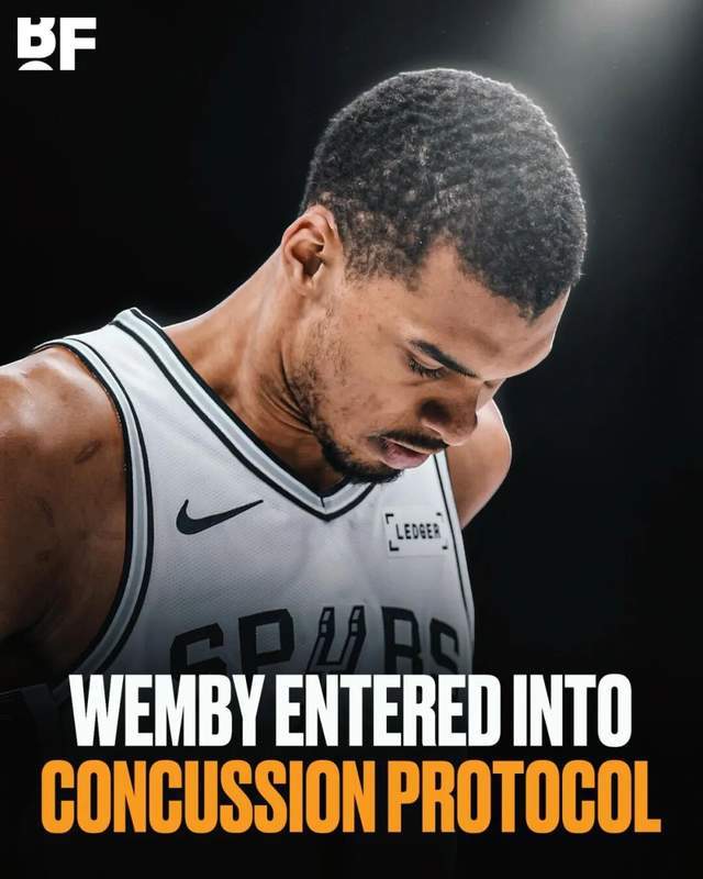 文班亚马脑震荡伤退 马刺季后赛前景蒙上阴影